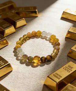 Earth Element Feng Shui Wealth Bracelet - Abundance Stability Prosperity Crystal Bracelet for Girlfriend or Yourself Perfect Gift