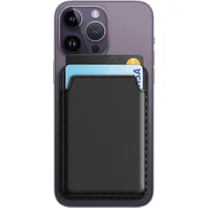 Magnetic Wallet Compatible with MagSafe for iPhone 17 Air 16 15 14 13 12 Pro Max Series, PU Phone Card Holder, [Compatible with Magsafe] [with Wallet & Card Holder] [Military Drop Protection] Store 1-2 Cards (Black White)