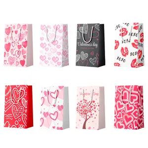 Valentine’s Day Gift Bags,24Pcs Valentines Day Paper Bags - Valentine's Day Party Bags,Valentine Bags with Handles for Valentines Day Decorations,Mother's day&Wedding Anniversary Birthday Party Favors