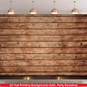 Large Rustic Farmhouse Wood Board Background Banner, Vintage Wooden Backdrop, Polyester Fabric, Ideal for Room Decor, Wedding, Valentine's Day, Party Decoration Supplies