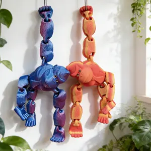 Multicolor 3D Printed Long Arm Gorilla Statue Figurine, Articulated Monkey Figurine, Office Desk Car Decor, Realistic Eyes, Jointed Moving Parts, Home Decoration Gift