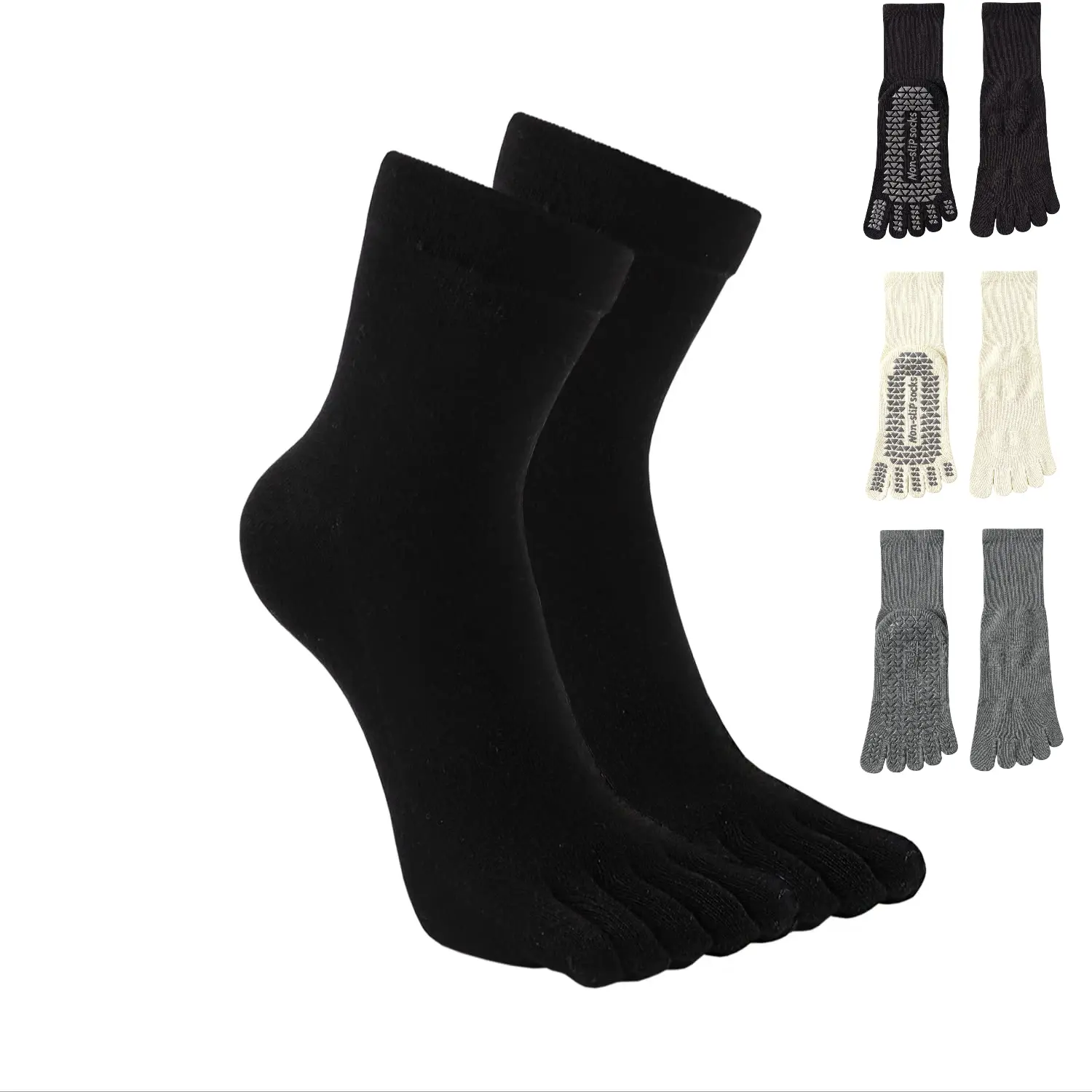 AMlang Women’s Crew Athletic 5-Finger Toe Socks, Separated Toes Reduce Friction & Prevent Blisters, for Running, Hiking & Daily Wear, Cute Gift for Women, 3/6 Pairs