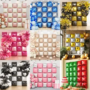 50 Piece Square Aluminum Foil Balloon Wall, Perfect for Birthday Parties, Anniversary Celebrations, Wedding Season, Valentine's Day