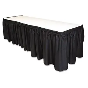212 MAIN Linen-Like Table Skirting - 29"x14' Black Tablemate Accessory, Decoration for Home & Party Supplies
