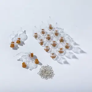 2ml Teardrop Glass Spell Bottle Mini Ritual Vial with Cork Stopper Organiser Canister Tin for Magical Ingredients Oils Herbs Powders