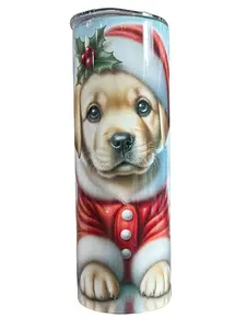 Yellow Labrador Retriever Puppy Christmas 20oz oz 20 oz. 20oz. Skinny Straight Sublimation Tumbler Amy's Tumbler Junkies, Your Favorite Tumbler Shop!