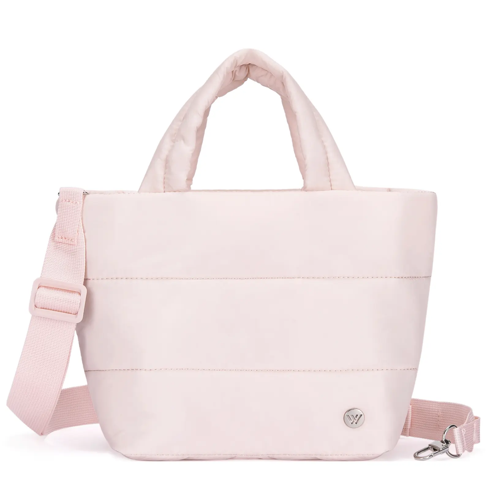 WESTBRONCO Small Women Puffer Bag Stripe Crossbody Purse  Llunch Bag fashion Bags for Women Nylon Shoulder Picnic Handbag with Adjustable Strap for Gift for Her
