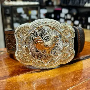 GALLO BUCKLE WITH ARROWS AND TOOLED DESIGN