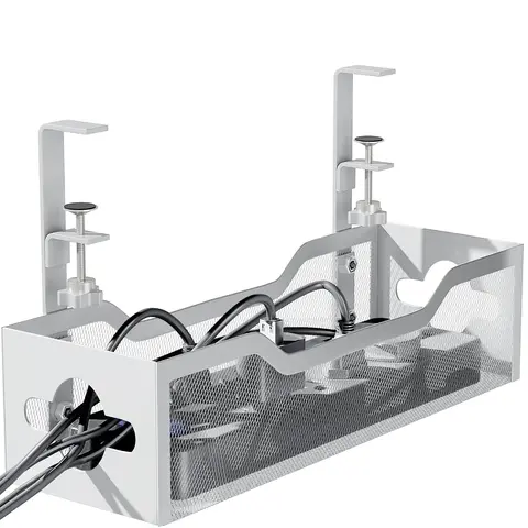 Cable Management Under Desk - No Damage to Desk, Standing Desk Cable Organizer,  Under Desk Cord Organizer, Under Desk Wire Management Tray