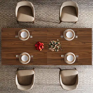 Tribesigns 79-Inch Extra Long Dining Table for 8 People, Wooden Farmhouse Kitchen Table with Heavy Duty Legs, Large Rectangular Dinner Table for Dining Room, Living Room, Brown