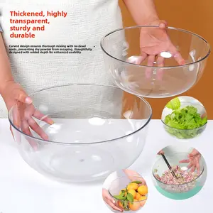 Fruit plate, vegetable washing basin, household thickened fermentation, baking salad, instant noodle bowl, large soup bowl, egg beating and basin tableware, Glass Bowl, Salad Serving Bowls
