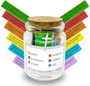 Christian Inspirational Gift: Bible Verse Jar with 96 Uplifting Scripture Notes