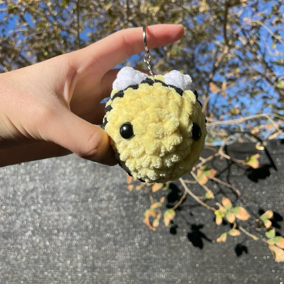 Mini Bee Crochet Plush Keychain