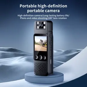 1080P Portable Clip-On Body Camera with IR Night Vision, Camcorder With Built-in Fill Light,  16G SD Card, Voice & Video Recording, HD Recorder with Preview Screen and 180° Rotating Lens ,Vlog & Outdoor Use Wearable Action Camera