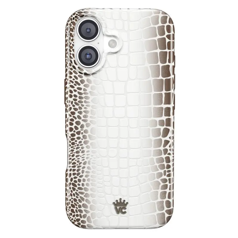 Custom Cute Croc Pattern Rubber Shockproof iPhone Case - Wireless Charging Accessible, Durable, Compatible with iPhone 17 and Other Models