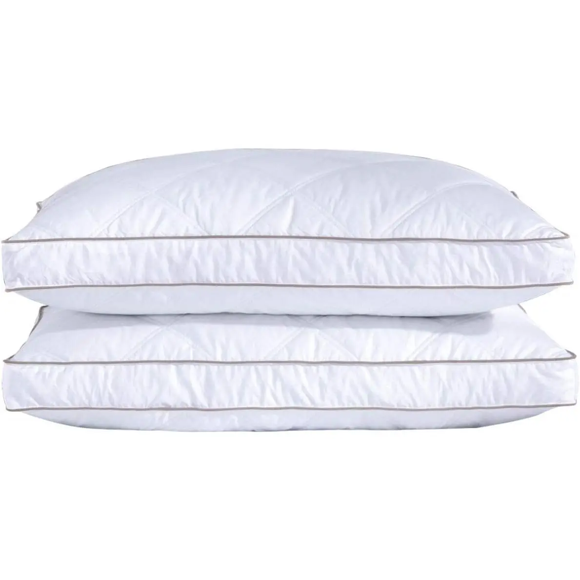 (R) Goose Feathers and Down Pillow for Sleeping Gusseted Bed Hotel Collection Pillows, Standard, Set of 2