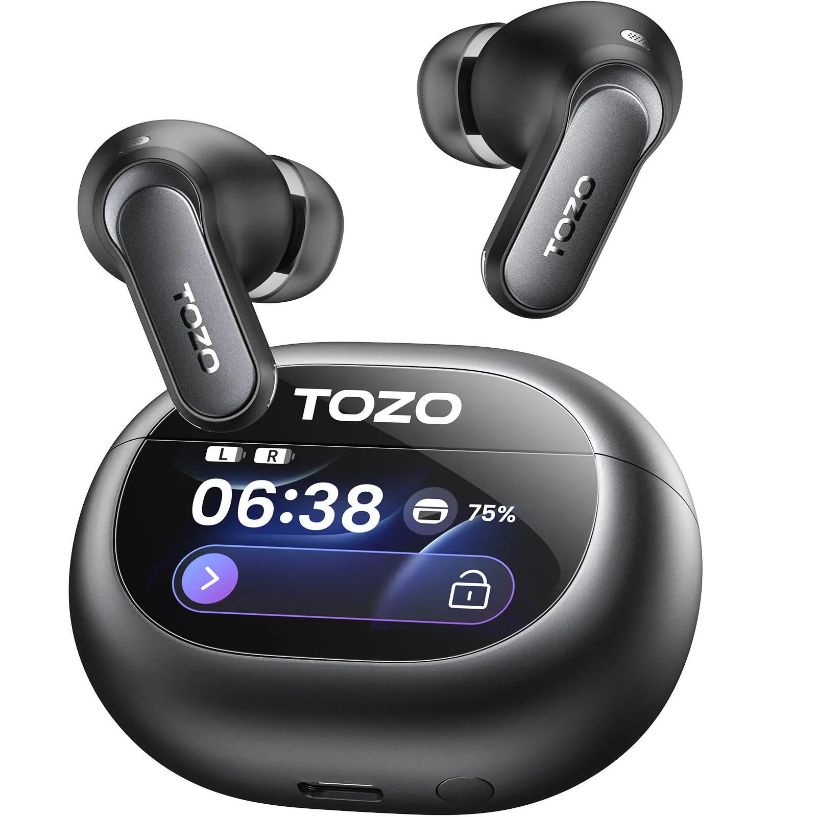 TOZO NC20 Pro Adaptive ANC Active Noise Cancellation Wireless Earbuds Headset, 15Hz Deep Bass Bluetooth Headphones, LDAC Hi-Res Audio, Smart Touch Control, 6 Mics AI Calls, 80H Playtime, IPX8 Waterproof Headphones, 32 EQ via App, Wireless Charging