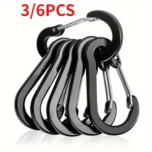 3/6Pcs Easyfish Fishing CC1 Steel Small Carabiner for leash Clips Outdoor Camping Multi Tool Fishing Acessories 6pcs
