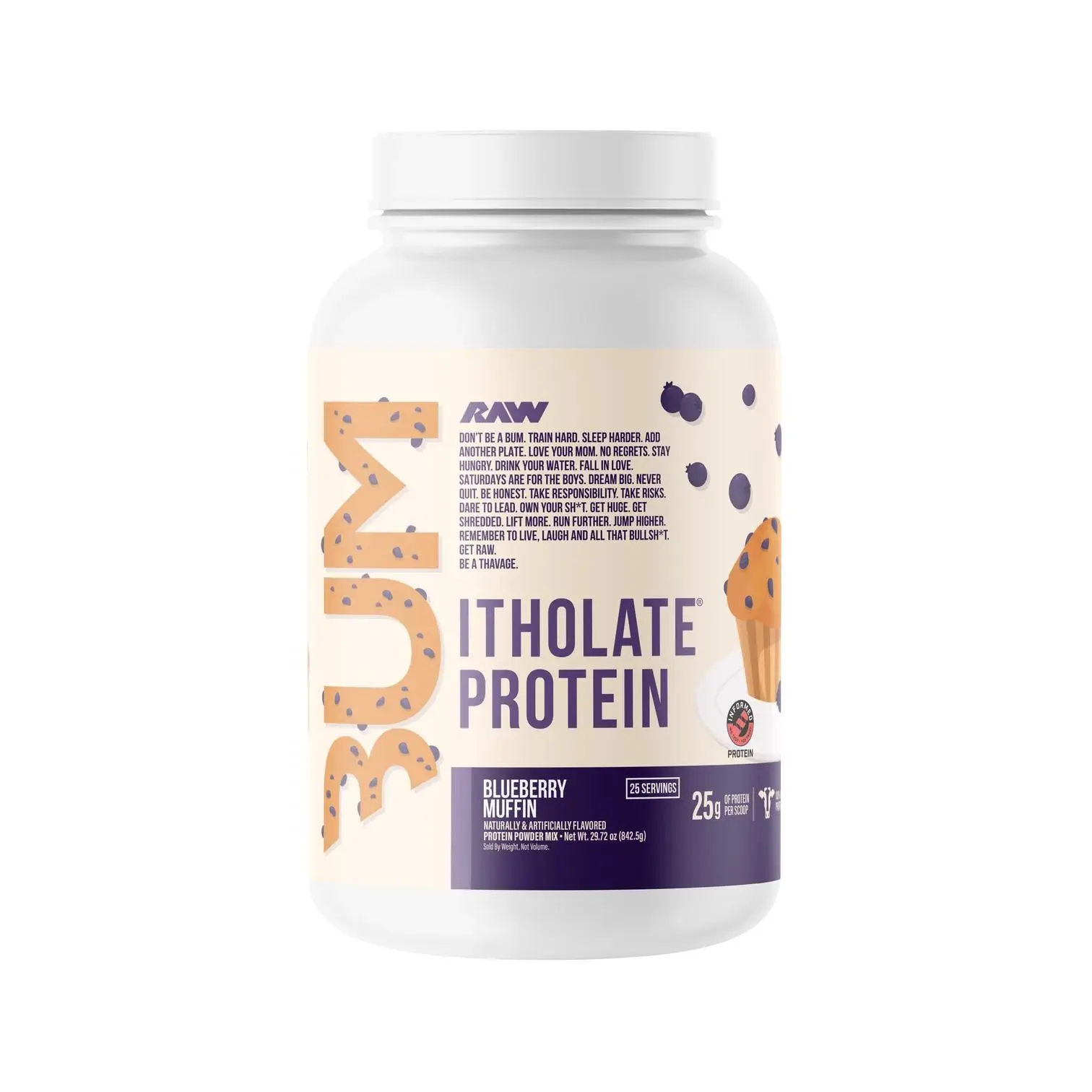 RAW CBUM Itholate — 100% Micro-Filtered Whey Isolate, ~25g Protein (Low Fat/Carb),summerwins