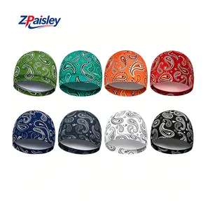 2Pcs/4Pcs Paisley Cooling Skull Cap Helmet Liner | CyclingTok OutdoorTok Sweat Wicking Breathable Beanie Hat | Unisex Mens Womens for Bicycle Cycling Running Motorcycle Hiking Outdoor Sports