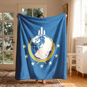 Super Earth Theme Flannel Blanket, Throw Blanket, Large Size, Soft Lightweight Warm, Perfect for Bed Sofa Office Camping Travel, Ideal Gift