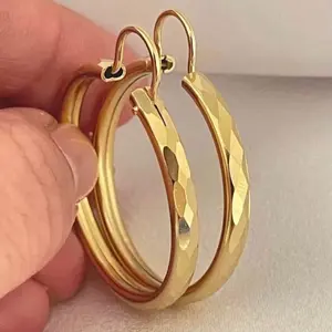 18k Gold Plated Hoop Earrings - Durable, Water-Resistant, Hypoallergenic, Nickel-Free, Ideal for Everyday Wear