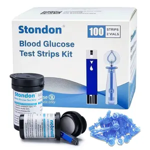 Stondon Blood Glucose Test Strips, 100/150 Counts Test Strips for Diabetes + 100/150 Counts Blood Lancets