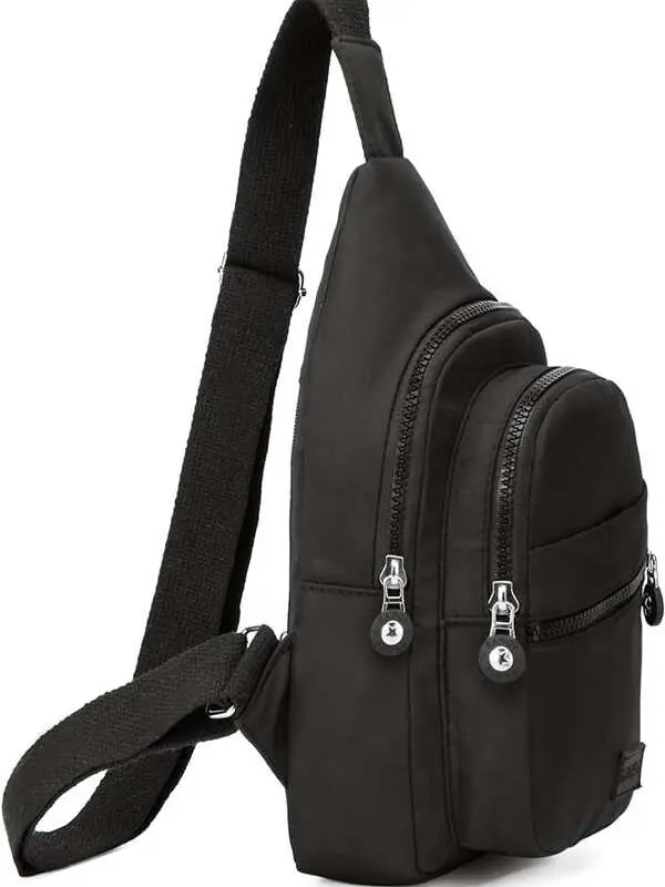 Multifunctional Crossbody Bag, Lightweight & Adjustable Sling Pack for Men & Women, Water-Resistant Nylon with Zipper Pockets for Travel, Lightweight Crossbody Bags, Compact, Multi-Pocket, 5-In-1 Carry Style, Belt Bag