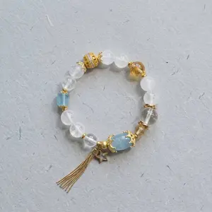 White Aceite × Aquamarine × Golden Topaz Bracelet