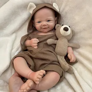 18 inch full silicone reborn baby doll, cute face soft touch baby doll, realistic reborn baby, reborn artist, collection, perfect gift for holidays, birthdays and Christmas