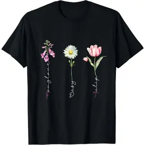 Foxglove Daisy Tulip Floral T-Shirt DQC
