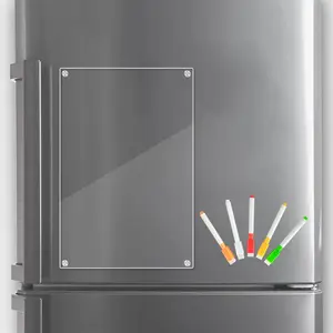 30cm * 20cm * 1pcs magnetic dry erase note board refrigerator, erase magnetic note board erase dry erase note board refrigerator, reusable calendar whiteboard includes 5 colors, a rag