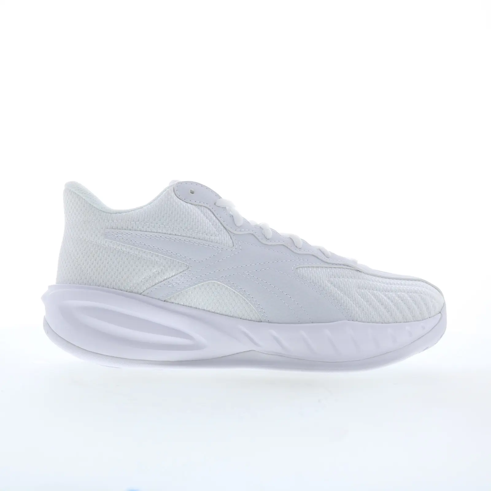 Reebok Press PR Mens White Leather Lace Up Athletic Basketball Shoes