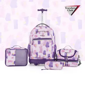 [Travelers Club] 4 Piece Rolling Backpack and Accessories Set