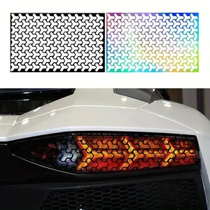 1PC Tuning Enthusiast Exclusive Honeycomb Grid Light Tint, Suitable for Car Tail Light/Motorcycle Light/Luggage Bag/Laptop, Dual-Color Grid Decal, Inject "Hardcore Tuning Enthusiast" Exclusive Identity into Your Gear