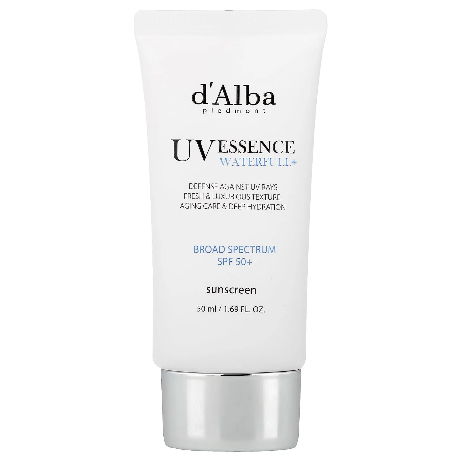d'Alba UV Essence Waterfull+ Sunscreen, SPF 50+, 1.69 fl oz (50 ml) | HSA/FSA Eligible