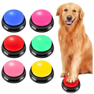 Recording Button 6 Colors Dog Button for Communication Pet Training Buzzer 30 Seconds Recording and Playback, Suitable for Learning Office Home Fun Gift 6 Colors Set Includes 25 Scene Modes