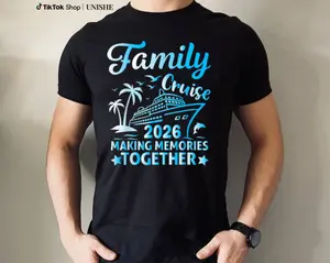 100% Cotton Family Cruise 2026 Matching T-Shirts – Perfect Vacation Trip Outfit