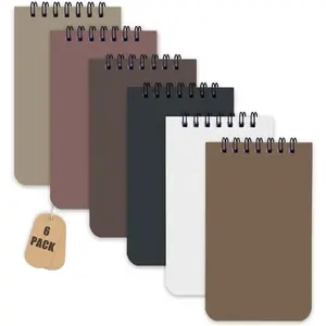 6 Pack Small Pocket Notebook Small 3x5 Spiral Notepads With Lined Pages, Small Top Spiral Notebook Little Mini Memo Steno Note Pads for Outdoor  Office College School