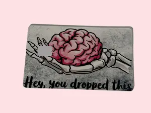 Funny Skeleton Brain Card Decal Sticker - Hey You Dropped This Design, Personalized Anime Artwork, Durable Adhesive Stickers, Waterproof DIY Scrapbooking Craft Accessory with Versatile Compatibility
