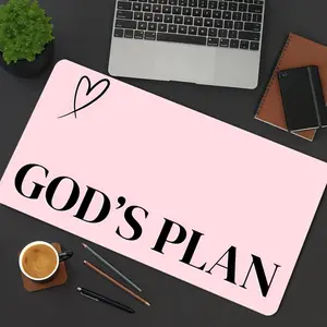 God's Plan Pattern Mouse Pad, Rectangle Gaming Mouse Pad, Office Desk Keyboard Mat for Home Office Desk, Desk Accessories, Desk Mats
