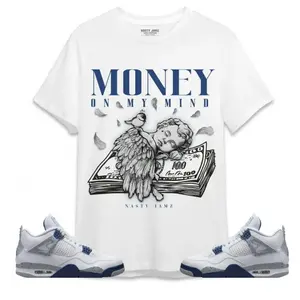 Black Money On My Mind Angel Unisex Graphic Tee - BlackWhite - Menswear, Top