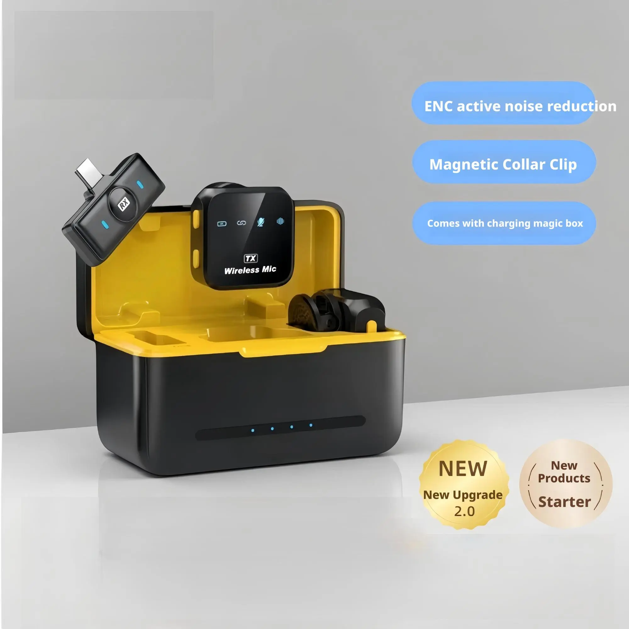 Wireless Lavalier Microphones, Portable Lapel Mini Microphone System, Professional Clip On Lav Mic for Recording, Live Stream, Podcast