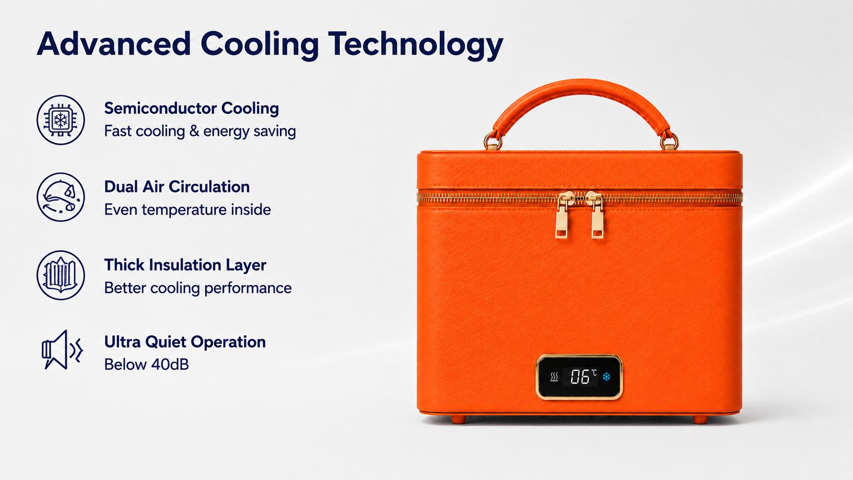 CHICOOL 5L Mini Fridge, Small Portable Cooler and Warmer with Quiet Operation, AC/DC/USB Powered for Skincare, Road Trips & Camping, Dual Temp., Rectangular, Semiconductor, Dual Mode, Cool/Warm