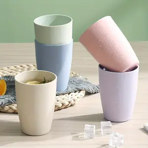 5pcs 5 Colors Reusable Plastic Cups - Multicolor, Stackable Tumblers for Kitchen, Office & Travel - Durable Drinkware