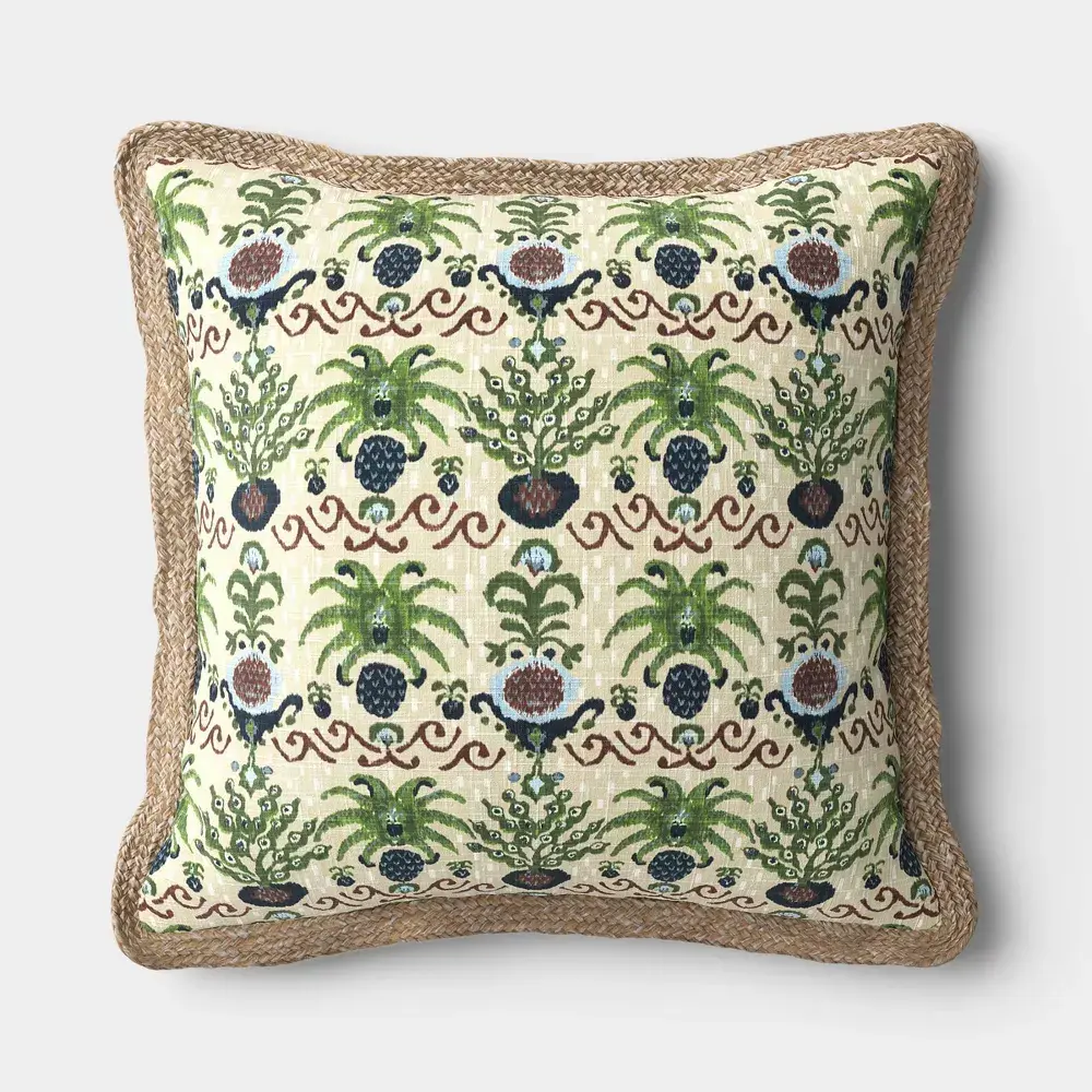 18"x18" Ikat Print Trimmed Pillow Multi - Cool - Threshold