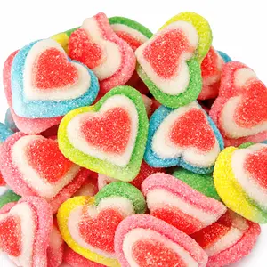 Triple Heart Gummy Candy Soft Chewy Fruity Sweet Heart Shaped Cute Snack Treat