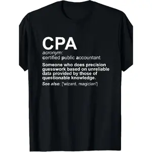 Public Accountant Funny Definition T Shirt for Accountants Relaxed Fit, Short Sleeve, Casual, Breathable, Soft, Summer Spring Fall Essential - Unique Gift Idea for Men, Humorous Tops for Birthday, Holiday, Or Everyday Wear