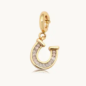 Little Words Project, Horseshoe Charm, 14k Gold-Plated, Good Luck & Protection, Versatile Design, 0.4"