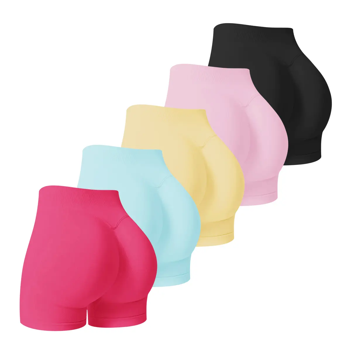 Hotcom 3 Piece Set of Ladies Casual Fashion Solid Gym Shorts, Summer Sports Shorts, Activewear Shorts, Running Workout Shorts, Breathable Elastic Tight Yoga Shorts, All Season Yoga Wear